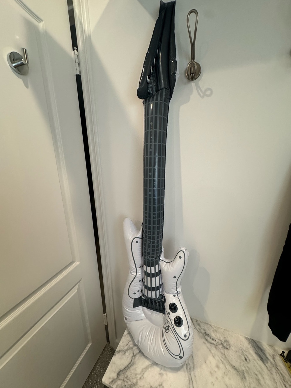 Inflatable White and Gray Electric Guitar Halloween Prop and Décor